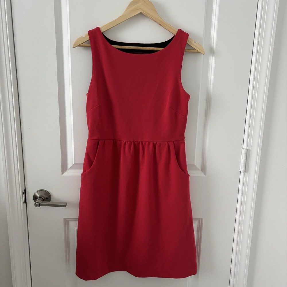 Banana Republic Factory Ponte Picket Open Back Dress in Poppy Red Size 6